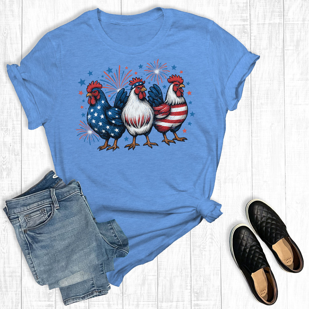 4th Of July USA Patriotic Chickens