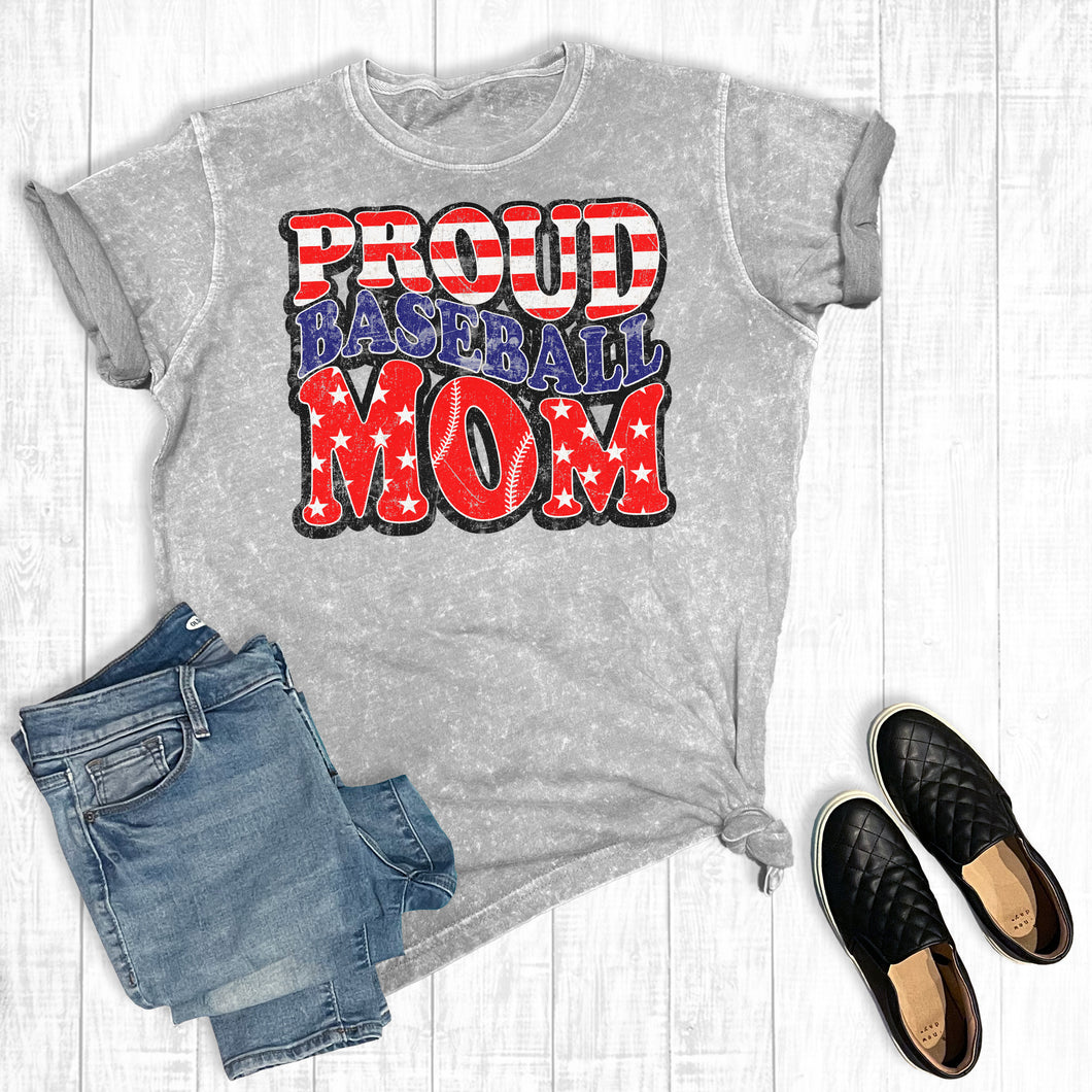 4th Of July Proud Baseball Mom Mineral Wash