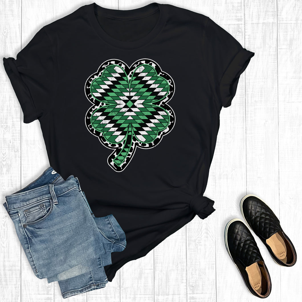 Aztec Cowhide St. Patrick's Day Shamrock