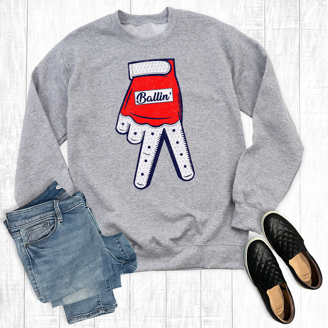 Baseball Ballin' Batting Glove Sweatshirt