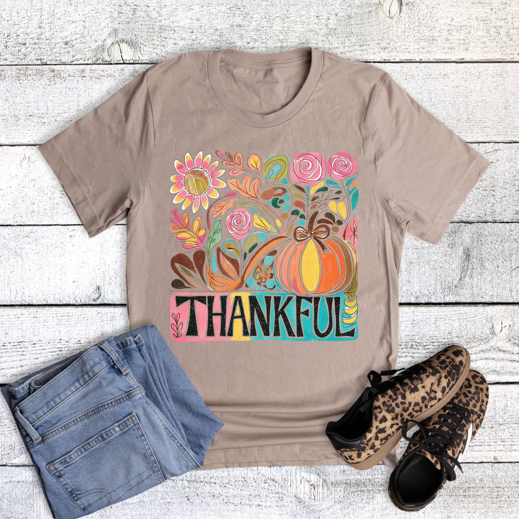 Boho Colorful Thankful Pumpkin