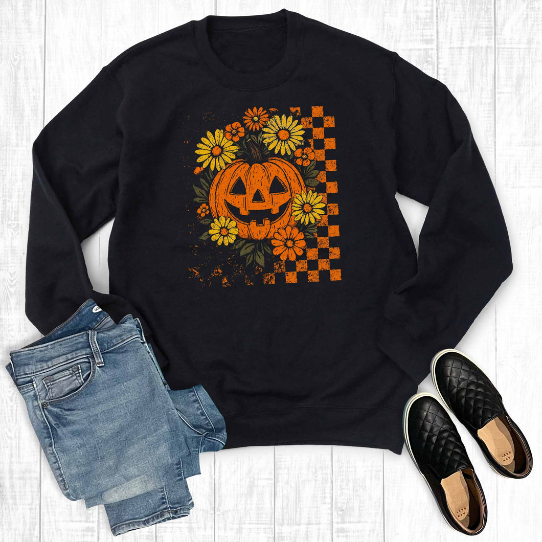 Boho Fall Jack-o-Lantern Graphic Sweatshirt