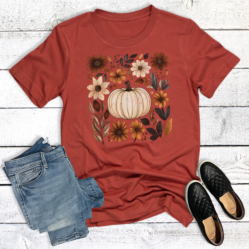Boho Floral Fall Pumpkin