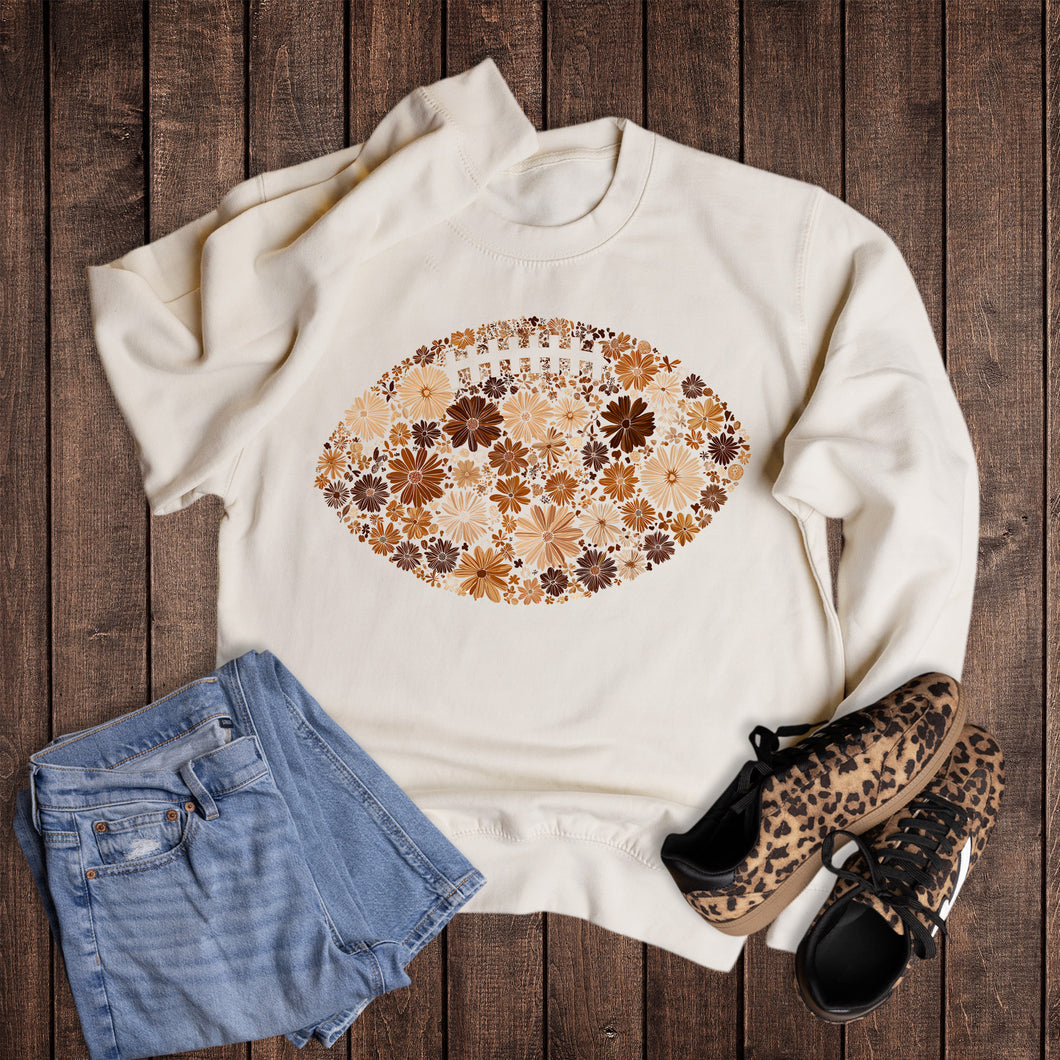 Boho Floral Football Sweatshirt