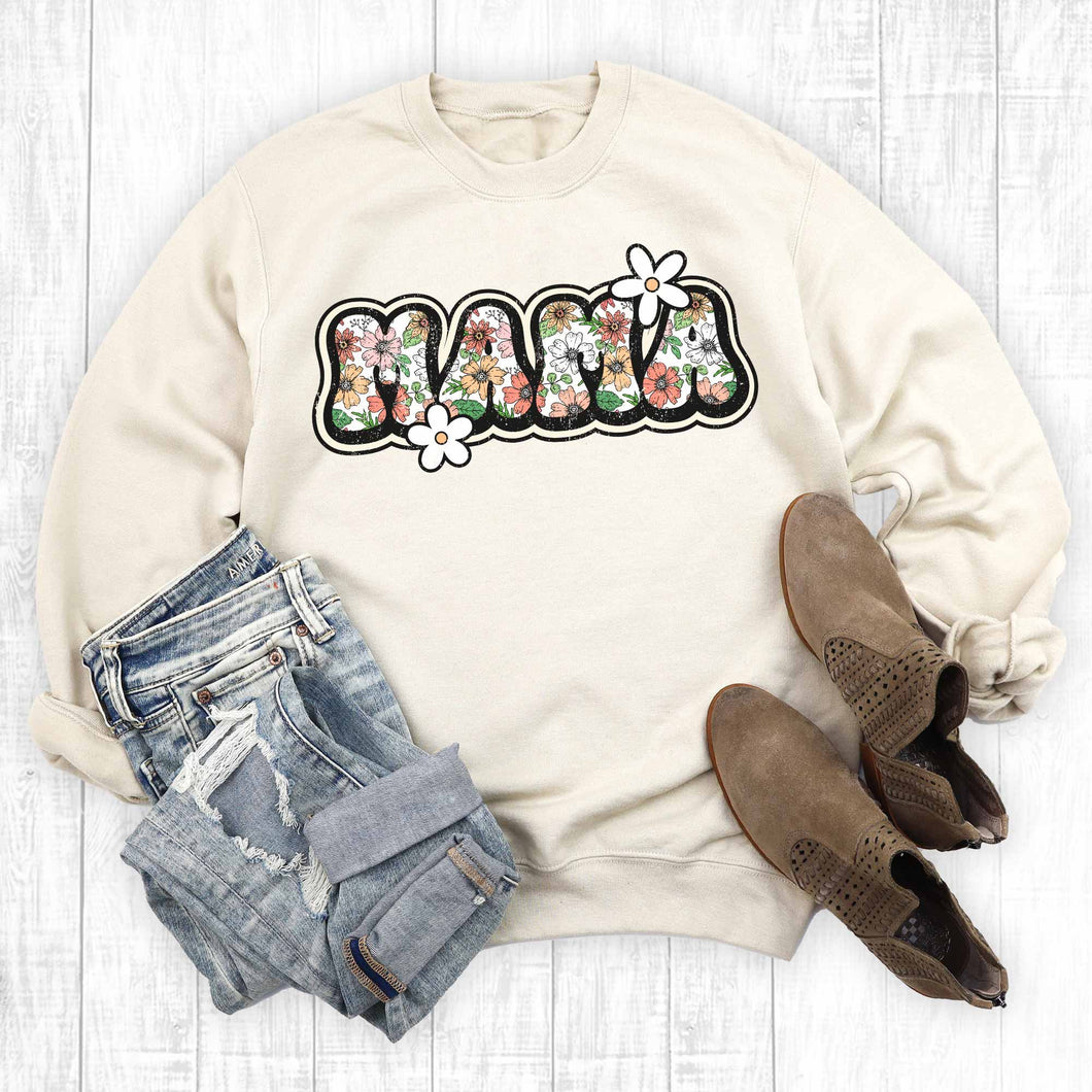 Boho Floral Mama Sweatshirt