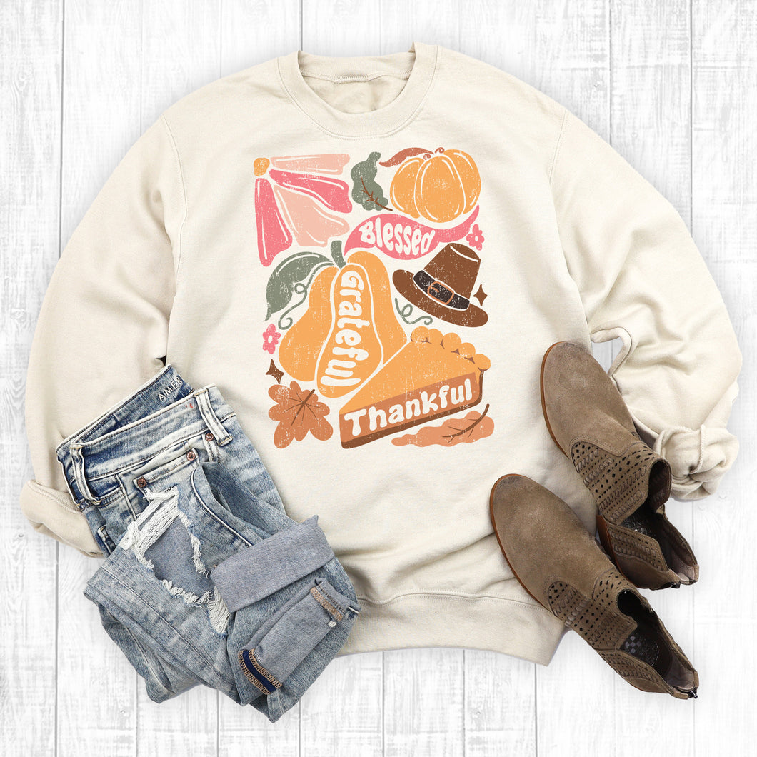 Boho Floral Thanksgiving Sweatshirt