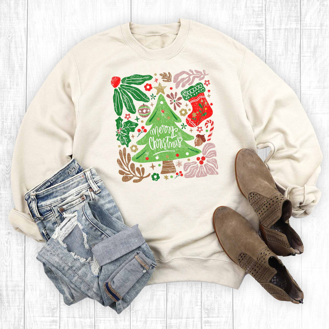 Boho Retro Merry Christmas