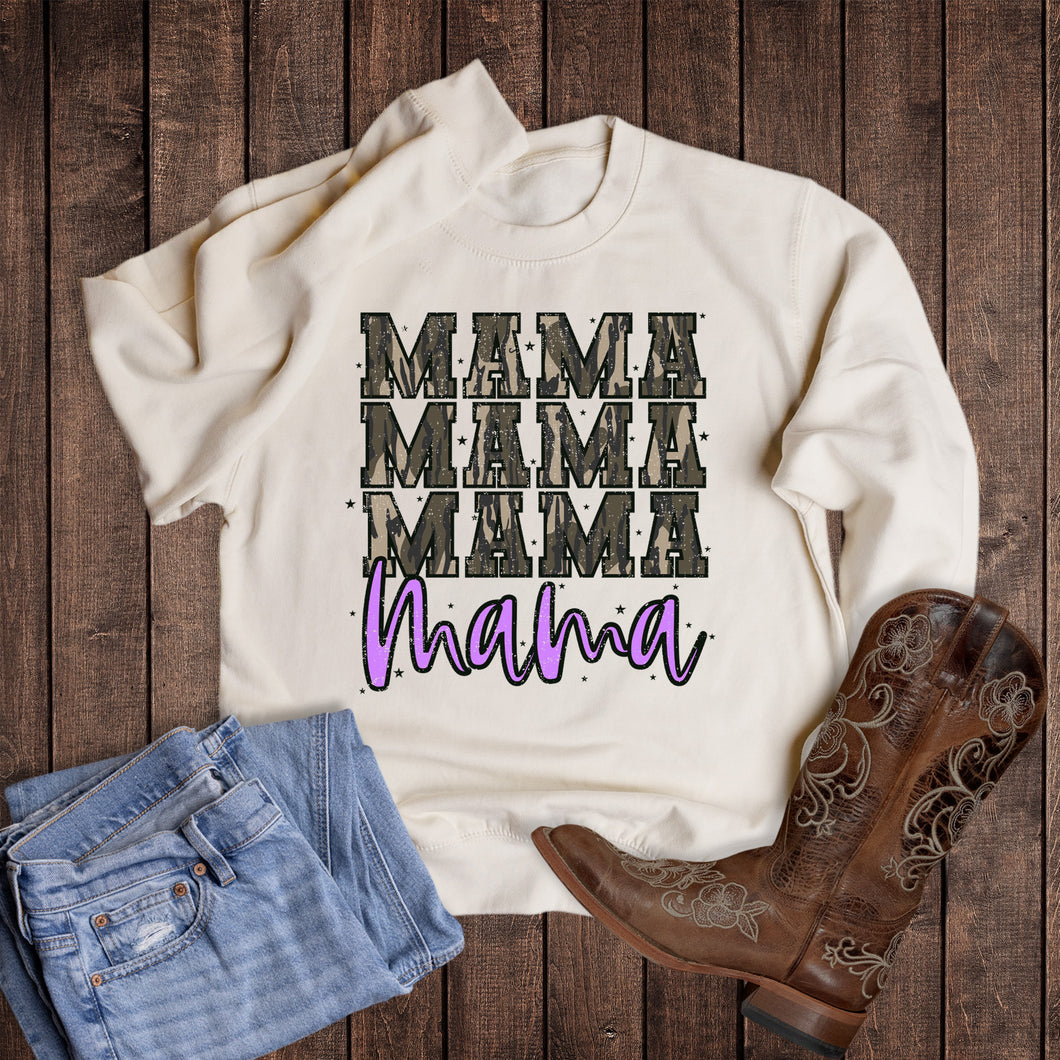 Camo Stacked Mama Sweatshirt