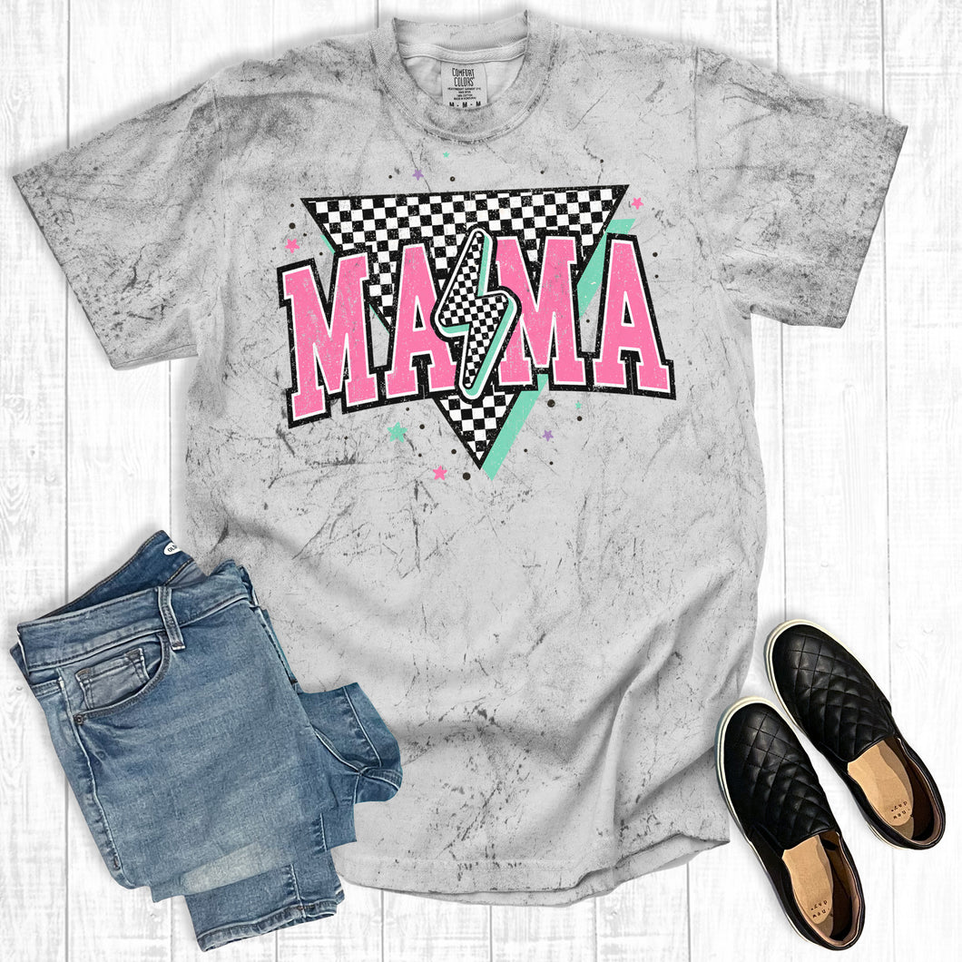 Checkered Mama Lightning Bolt Comfort Colors