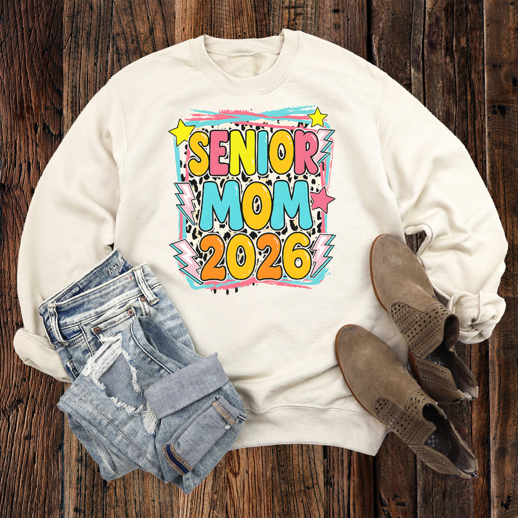 Cheetah Bright Senior Mom 2026 Sweatshirt