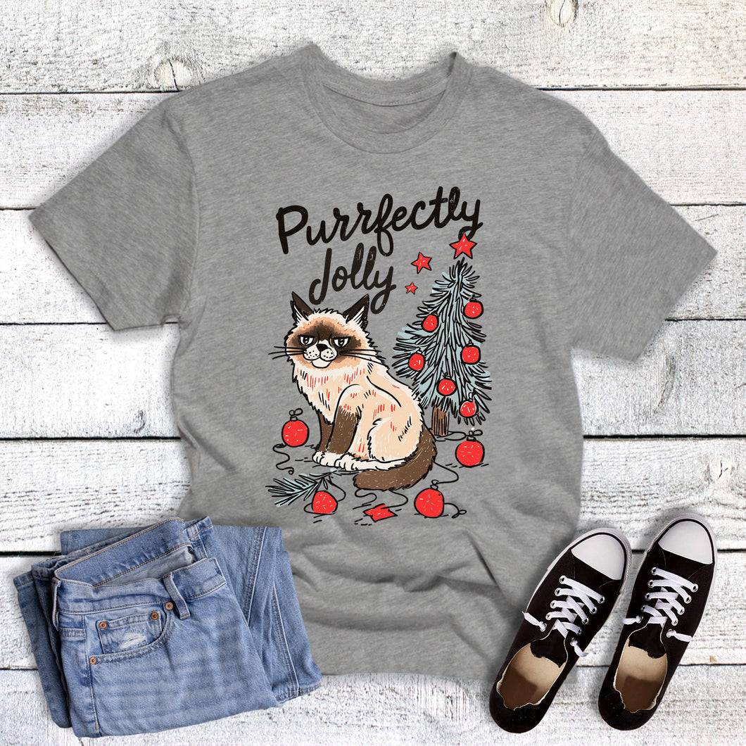 Christmas Cat Purrfectly Jolly