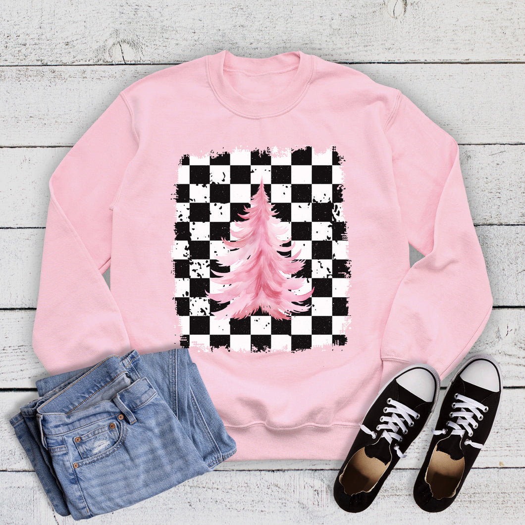 Christmas Check Whimsical Tree Sweatshirt