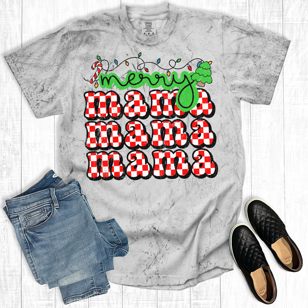 Christmas Checkered Merry Mama Comfort Colors