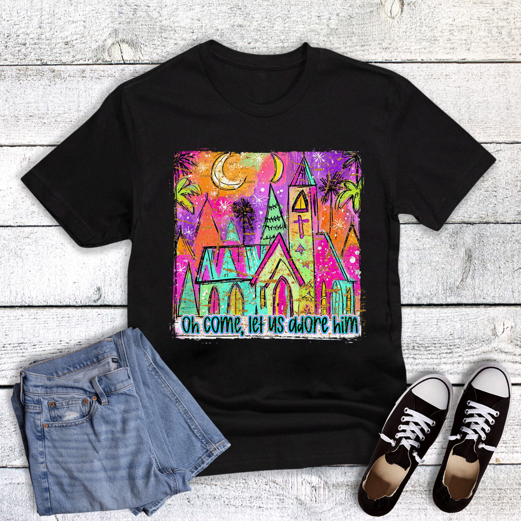 Christmas Faith Watercolor Let Us Adore