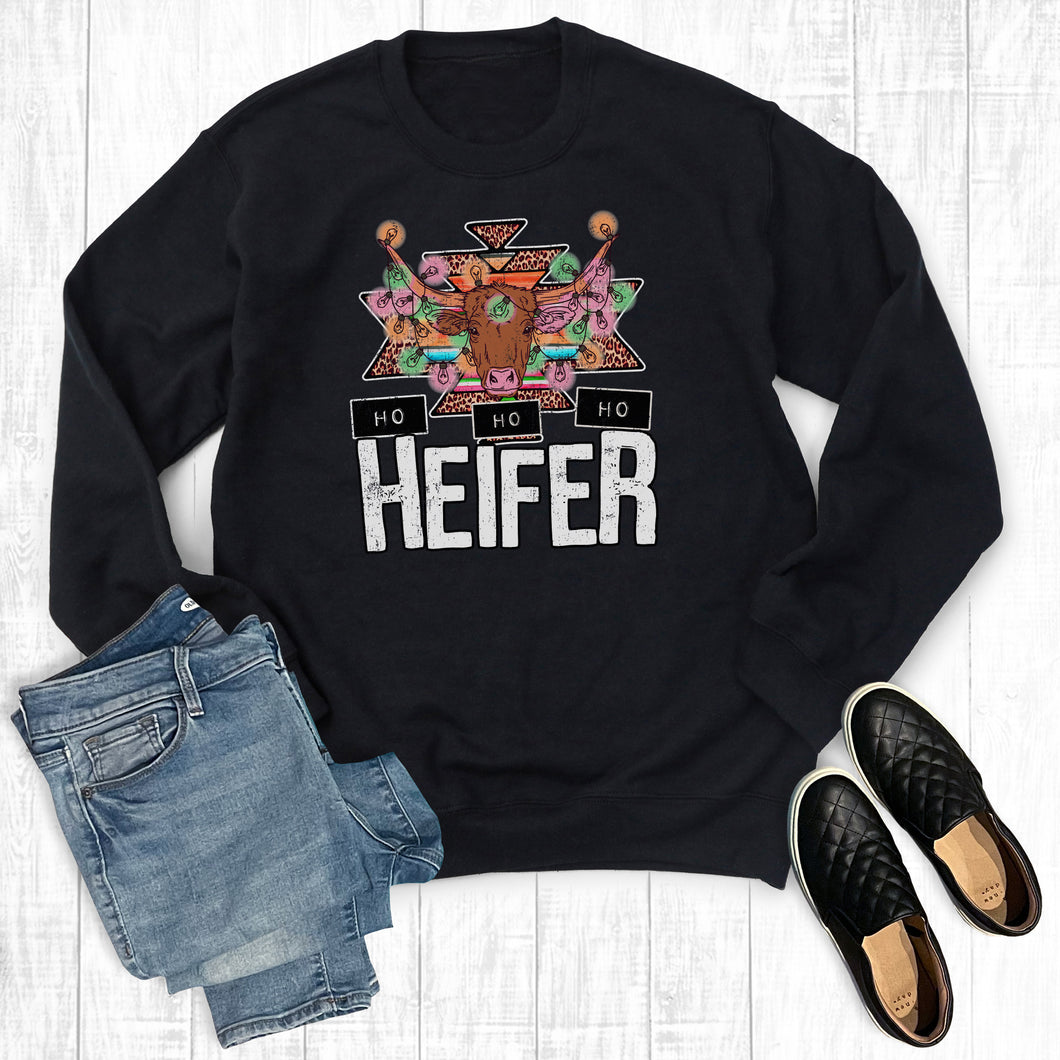 Christmas Ho Ho Ho Heifer Sweatshirt