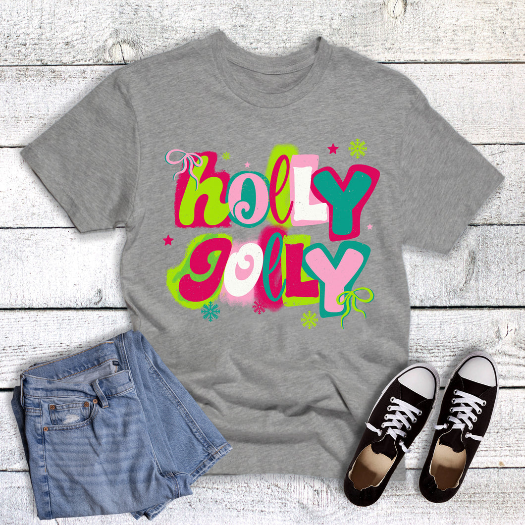 Christmas Holly Jolly with Snowflakes