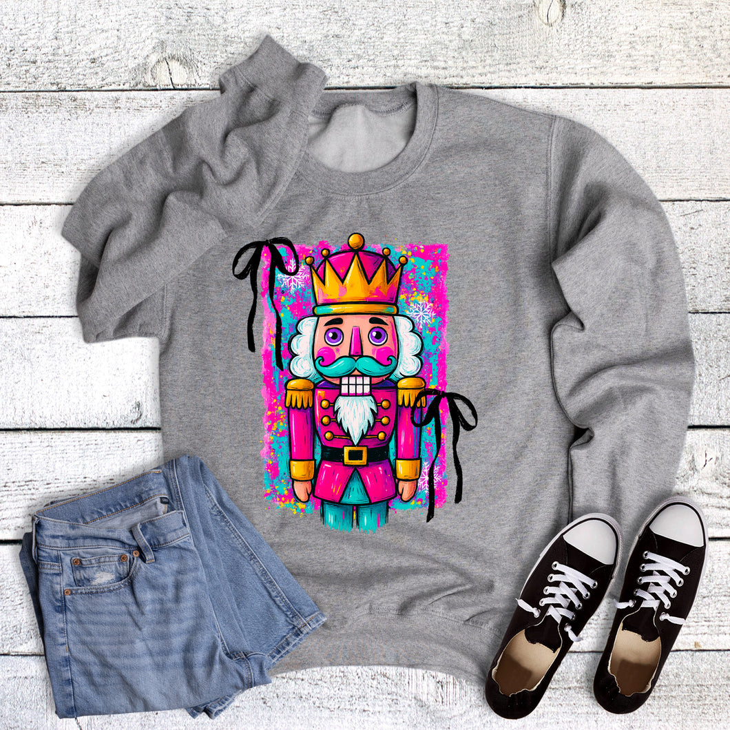 Christmas Preppy Painted Nutcracker Sweatshirt