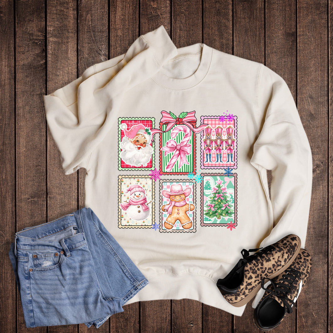 Christmas Preppy Santa Gingerbread Nutcracker Sweatshirt