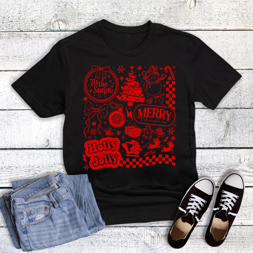 Christmas Retro Holly Jolly Collage