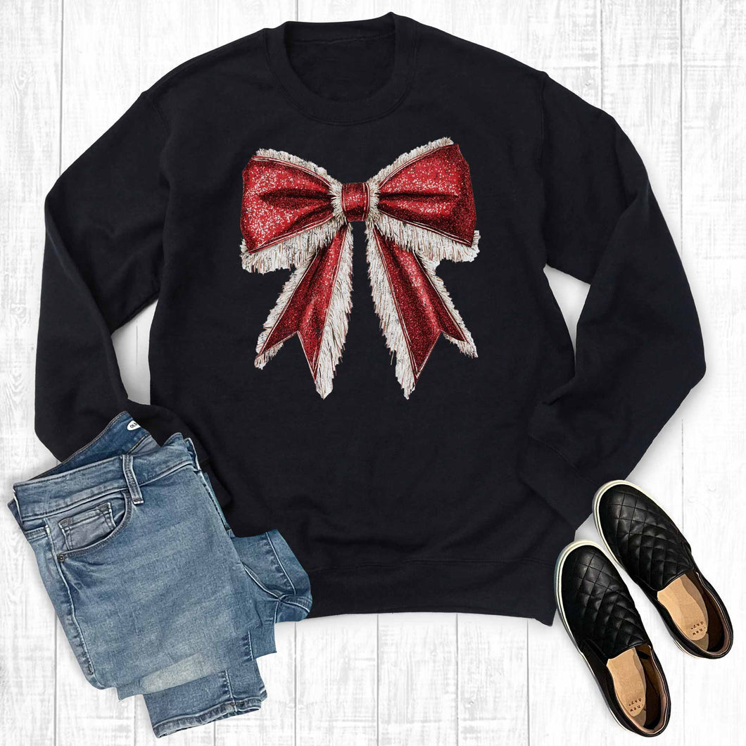 Christmas Santa Bow Sweatshirt