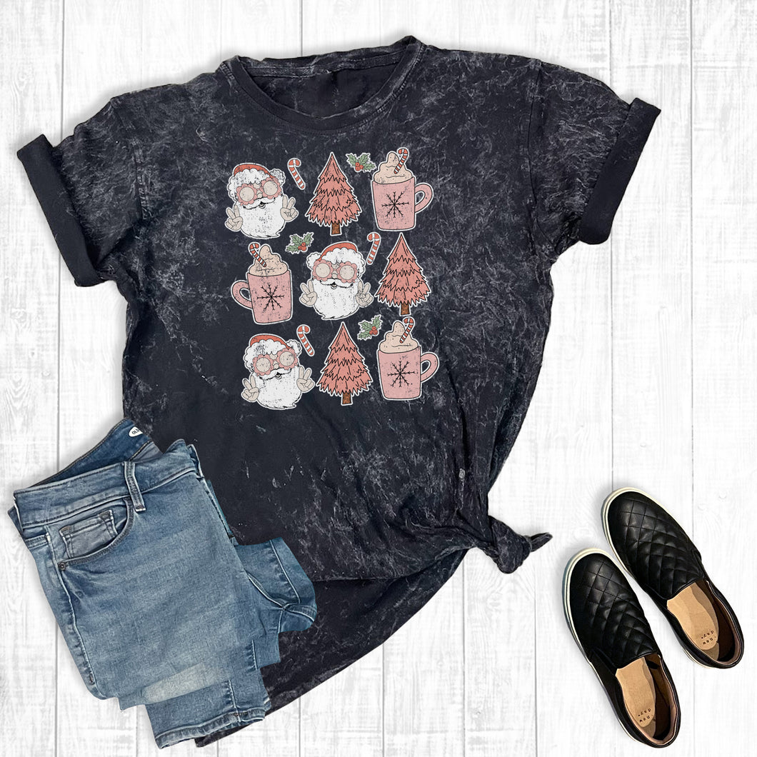 Christmas Santa Claus Doodles Mineral Wash