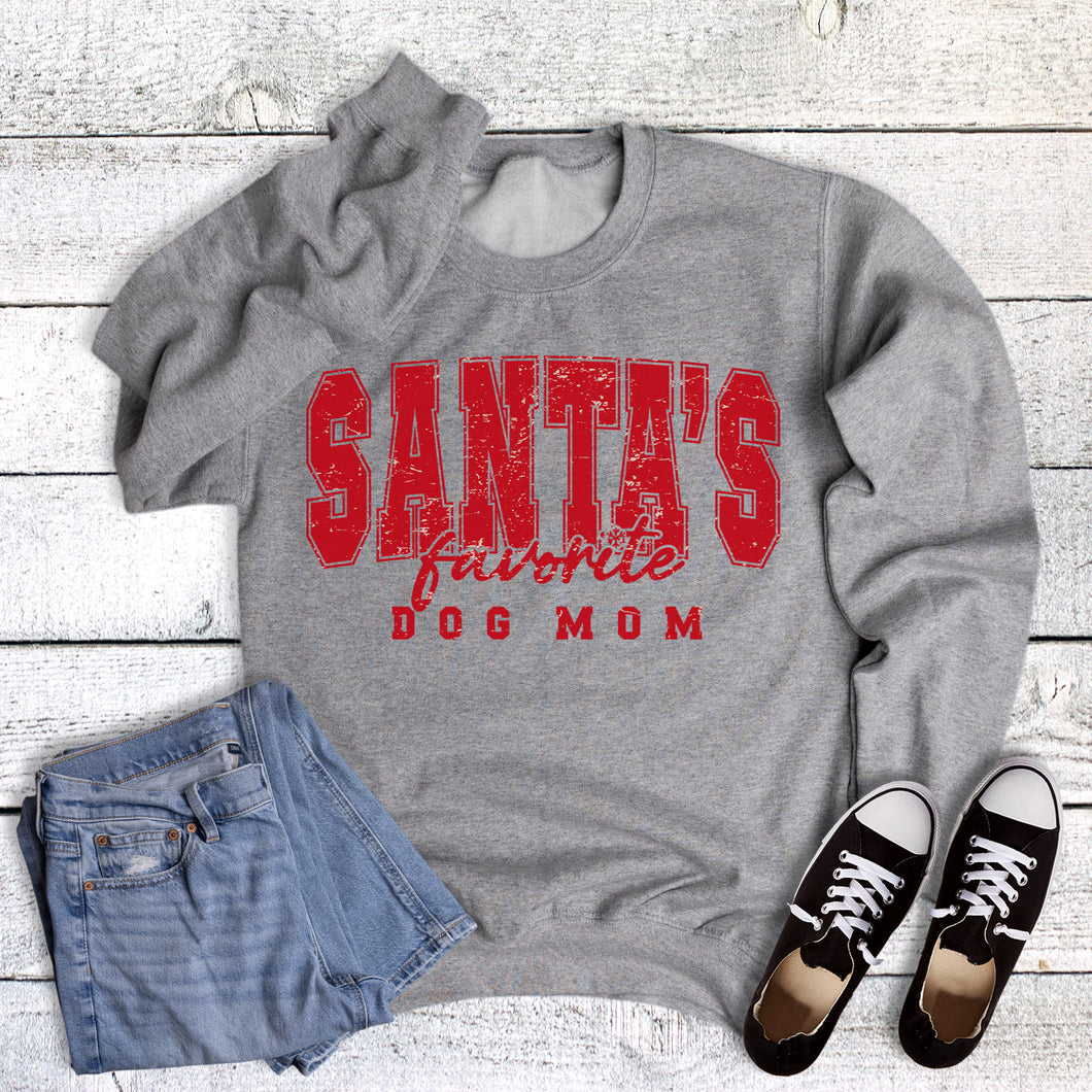 Christmas Santa's Favorite Dog Mom Sweatshirt