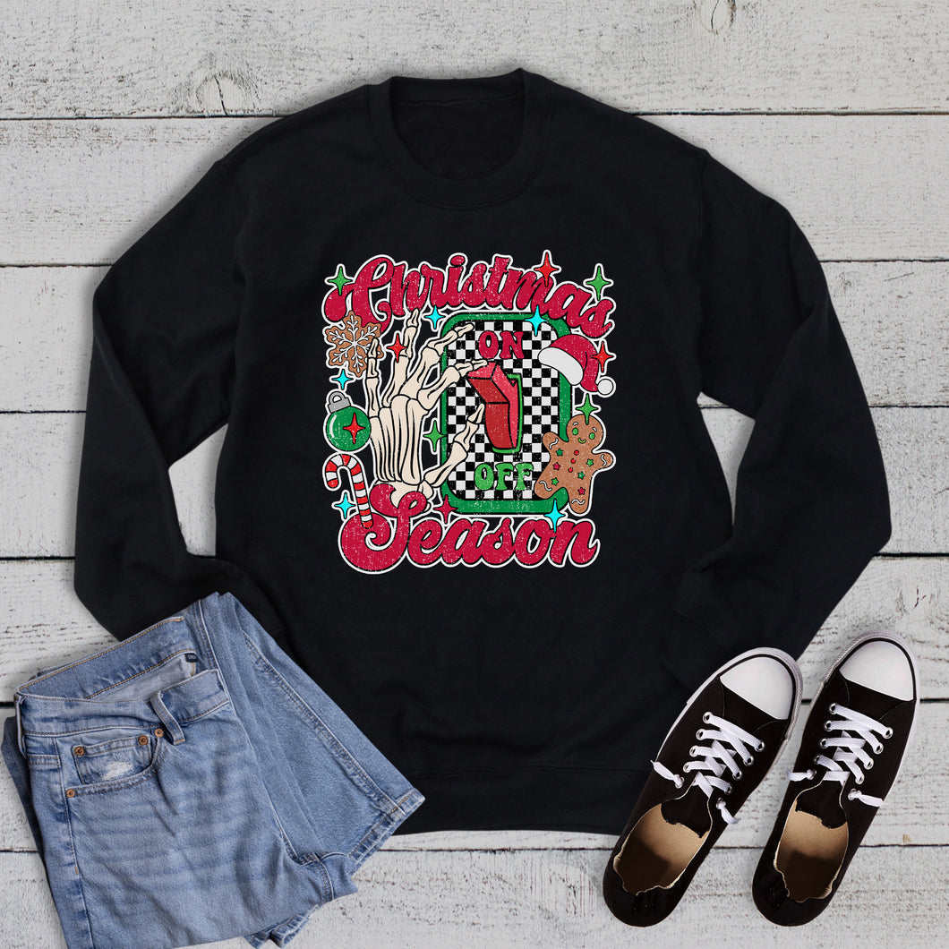 Christmas Season On Switch Checkered Sweatshirt
