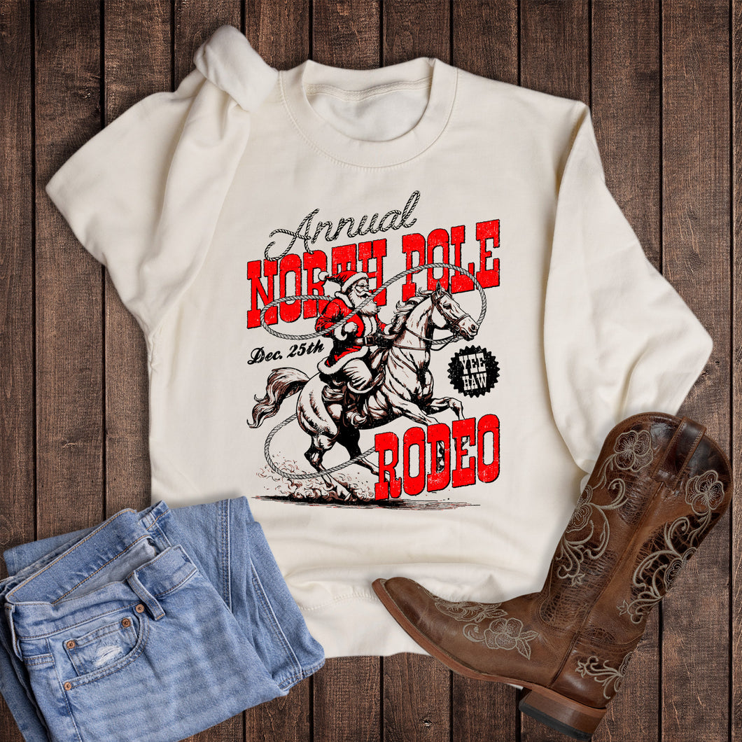 Christmas Western North Pole Rodeo Sweatshirt