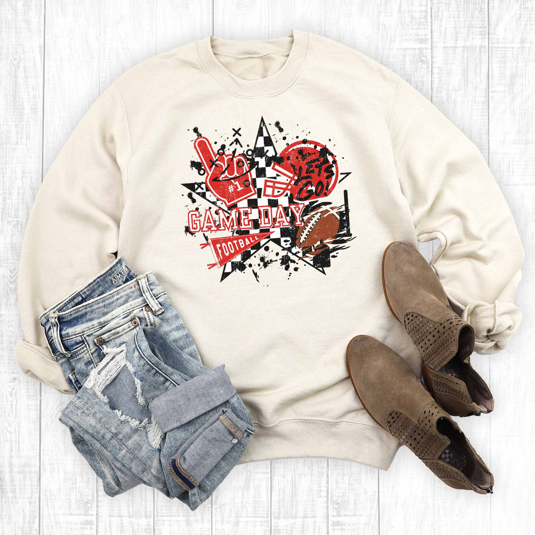 Custom Let's Go Football Gameday Graphic Sweatshirt