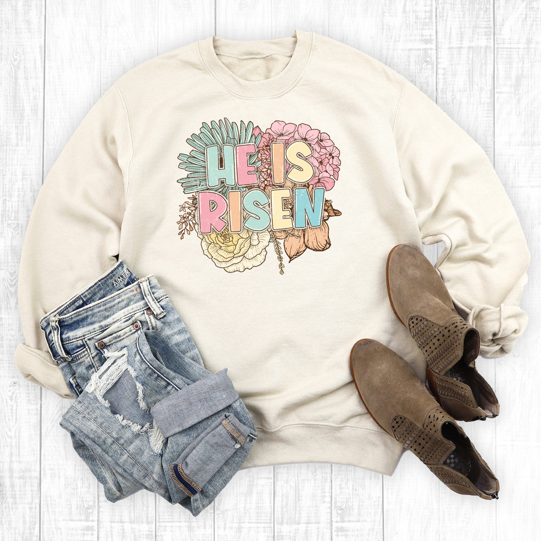 Easter He Is Risen Floral Sweatshirt