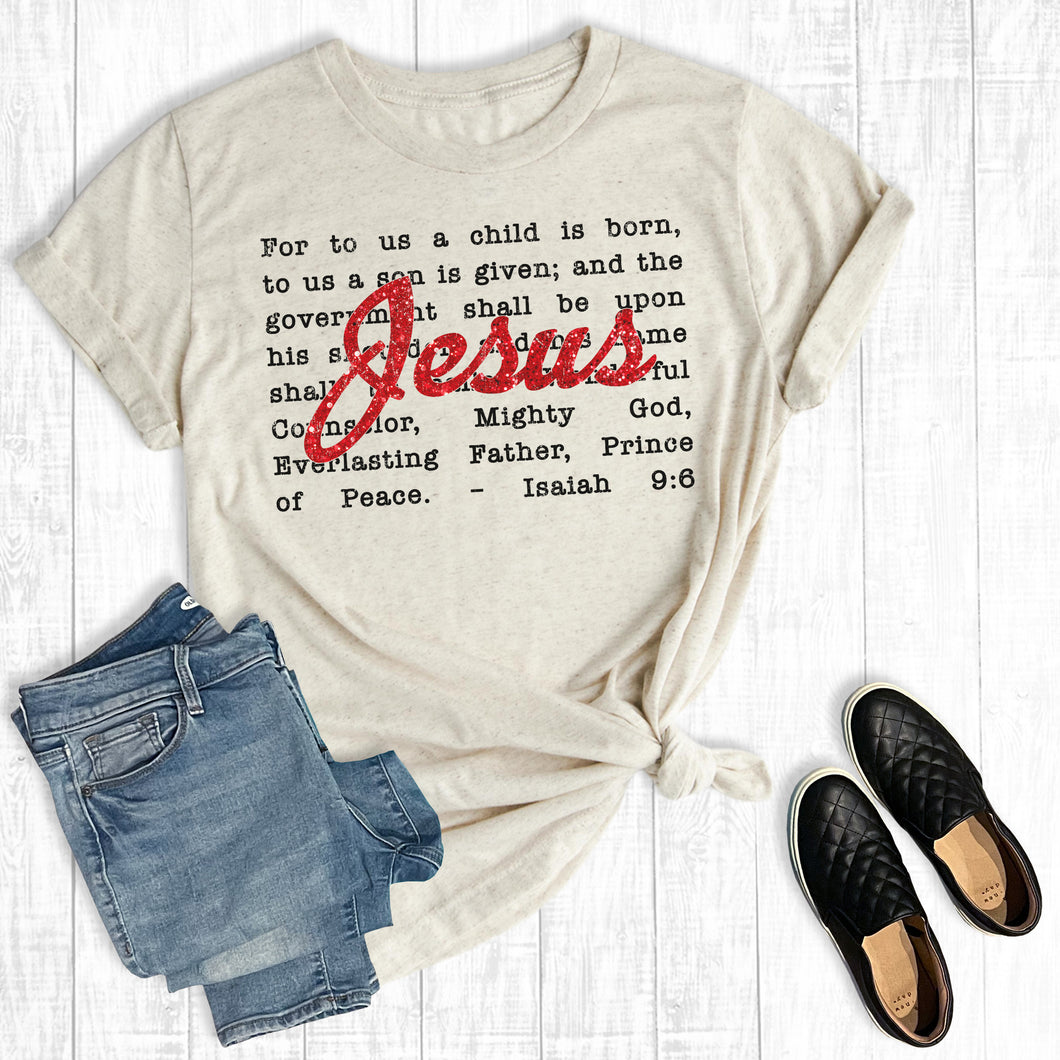Faith Glittery Christmas Isaiah 9:6