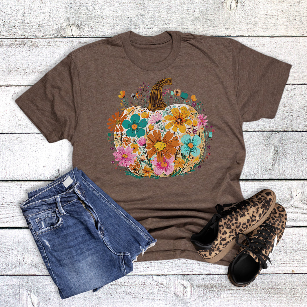 Fall Boho Floral Pumpkin