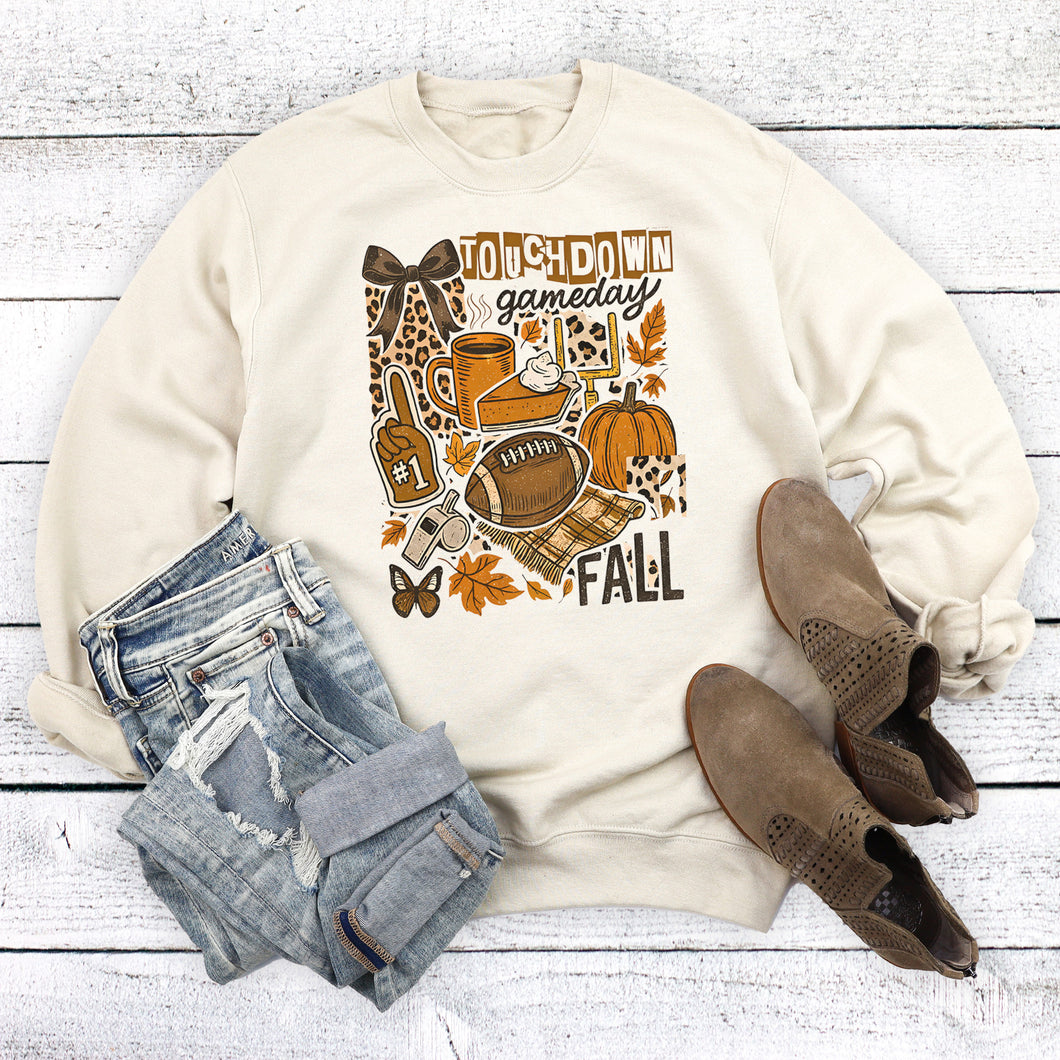Fall Football Touchdown Collage Sweatshirt