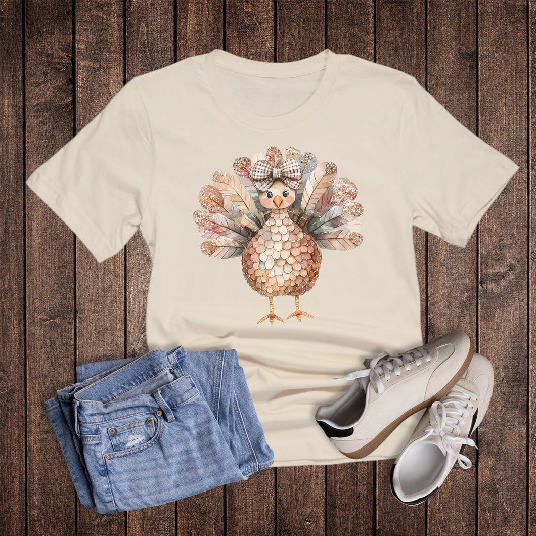 Fall Glitter Bow Turkey