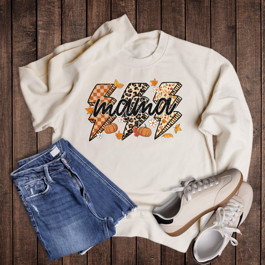 Fall Patterned Lightning Mama Sweatshirt