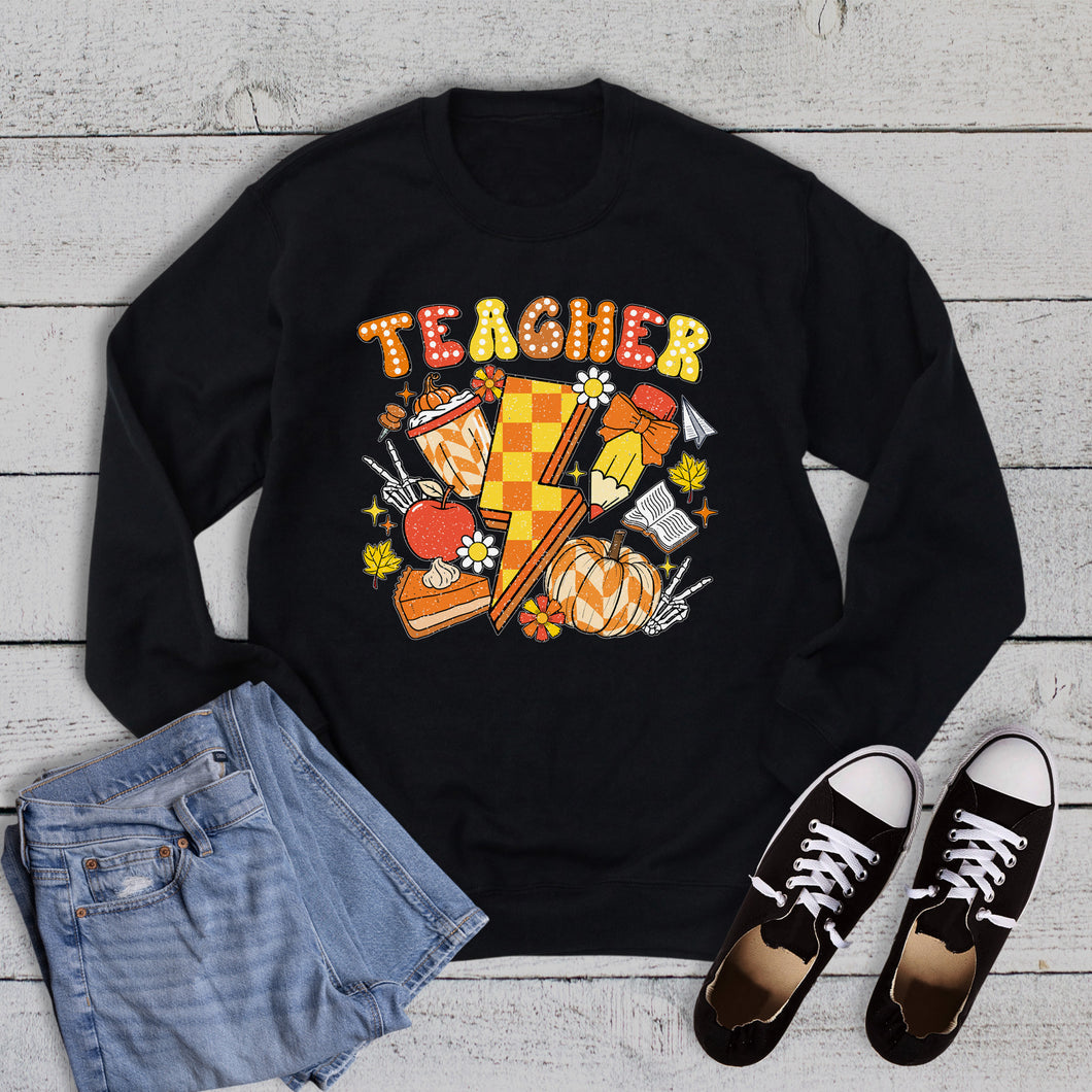 Fall Teacher Lightning Bolt Sweatshirt