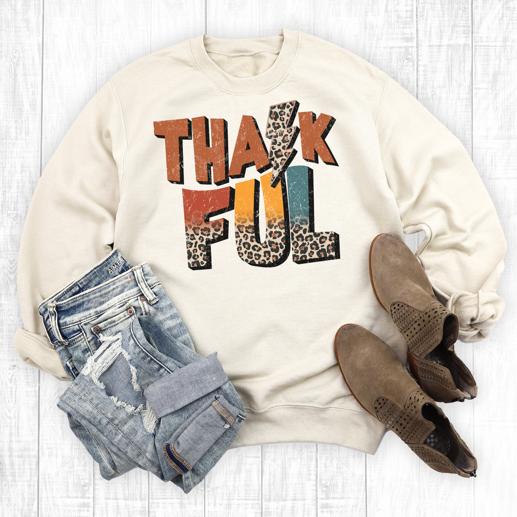 Fall Thankful Lightning Bolt Sweatshirt