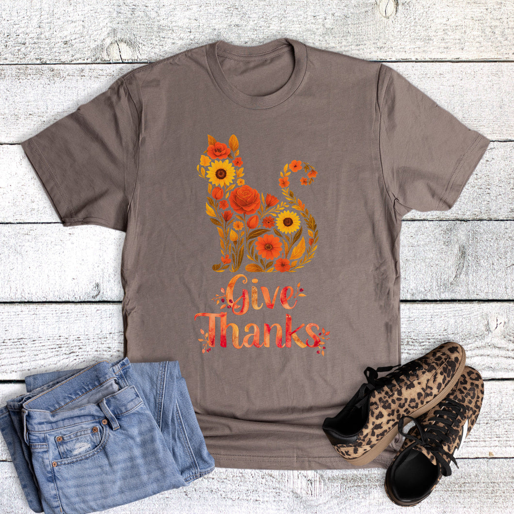 Fall Thanksgiving Give Thanks Cat