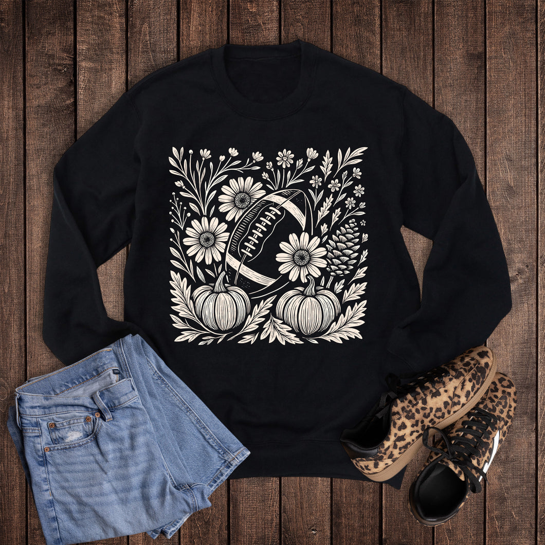 Floral Pumpkin Football Sweatshirt