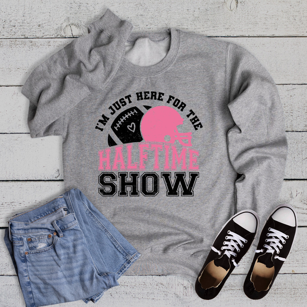 Football Just Here for Halftime Show Graphic Sweatshirt
