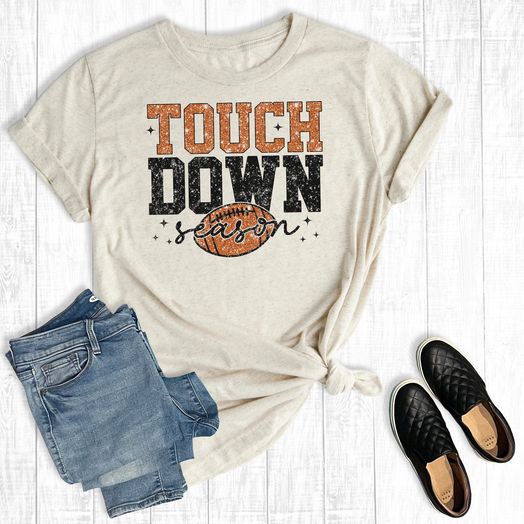 Football Touchdown Season Faux Glitter