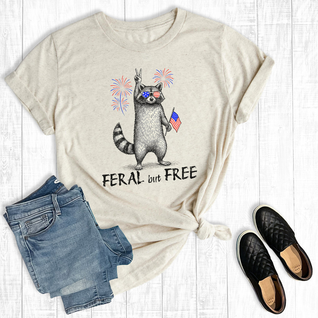 Funny 4th of July Feral But Free