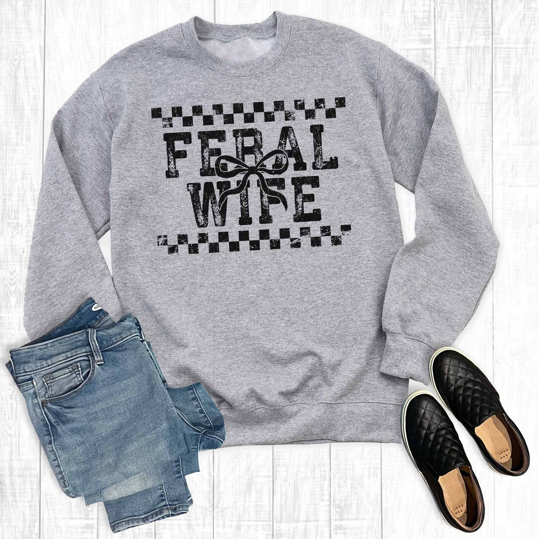 Funny Feral Wife Graphic Sweatshirt