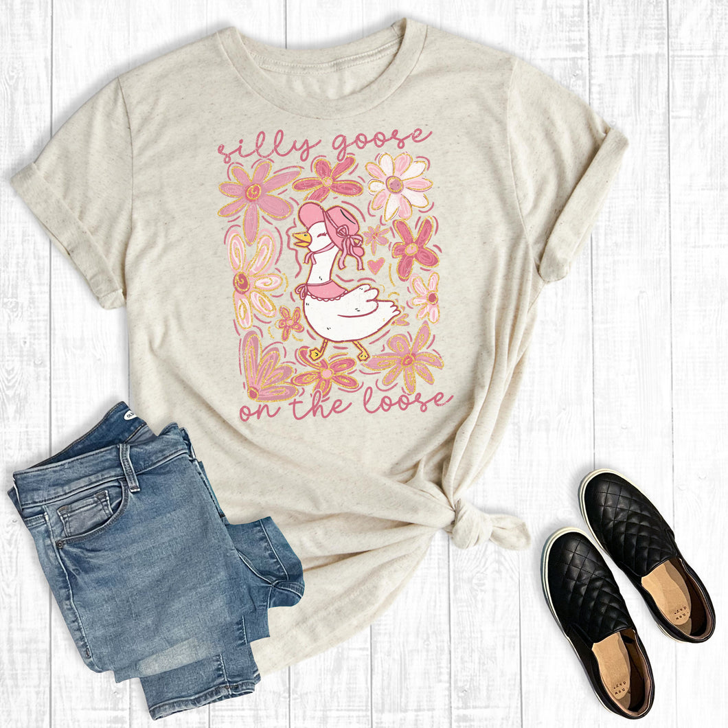 Funny Floral Silly Goose On The Loose