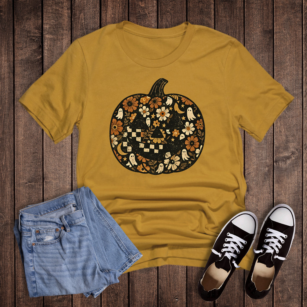 Halloween Boho Floral Jackolantern