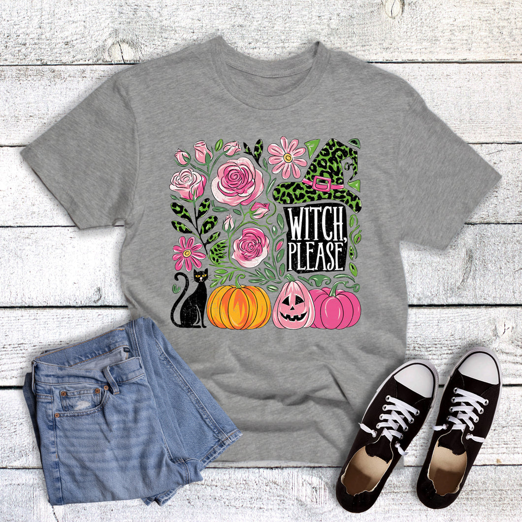Halloween Floral Pumpkin Witch Please