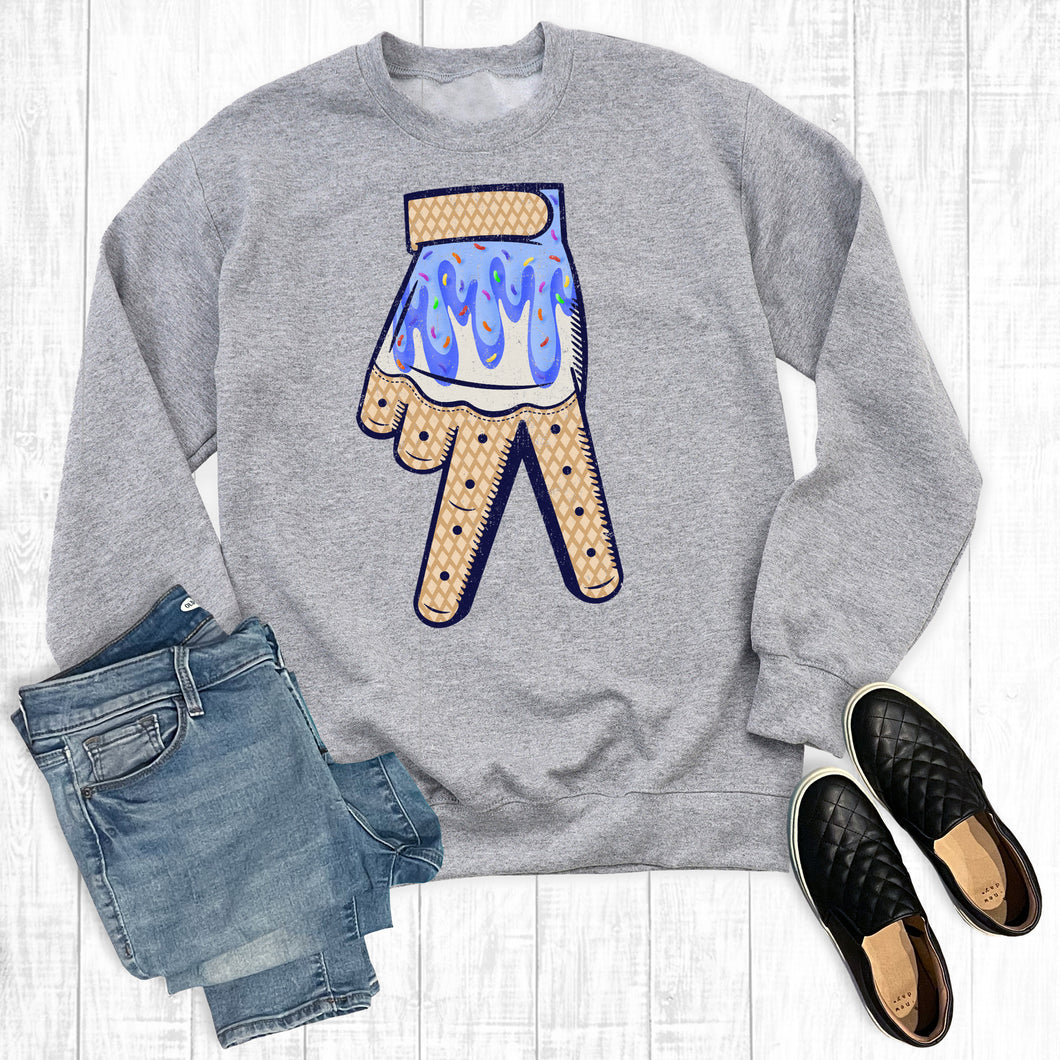 Ice Cream Batting Glove Sweatshirt