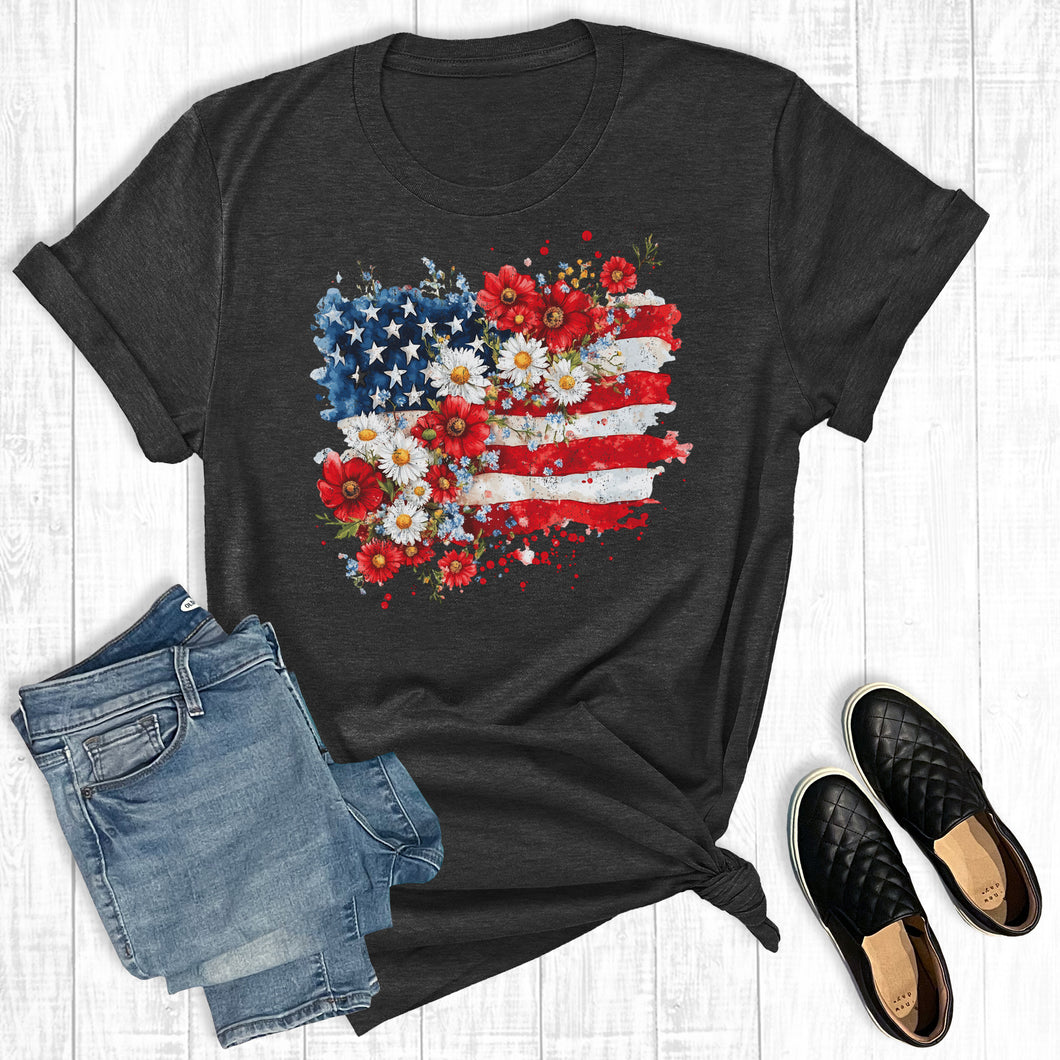 Independence Day Floral Flag