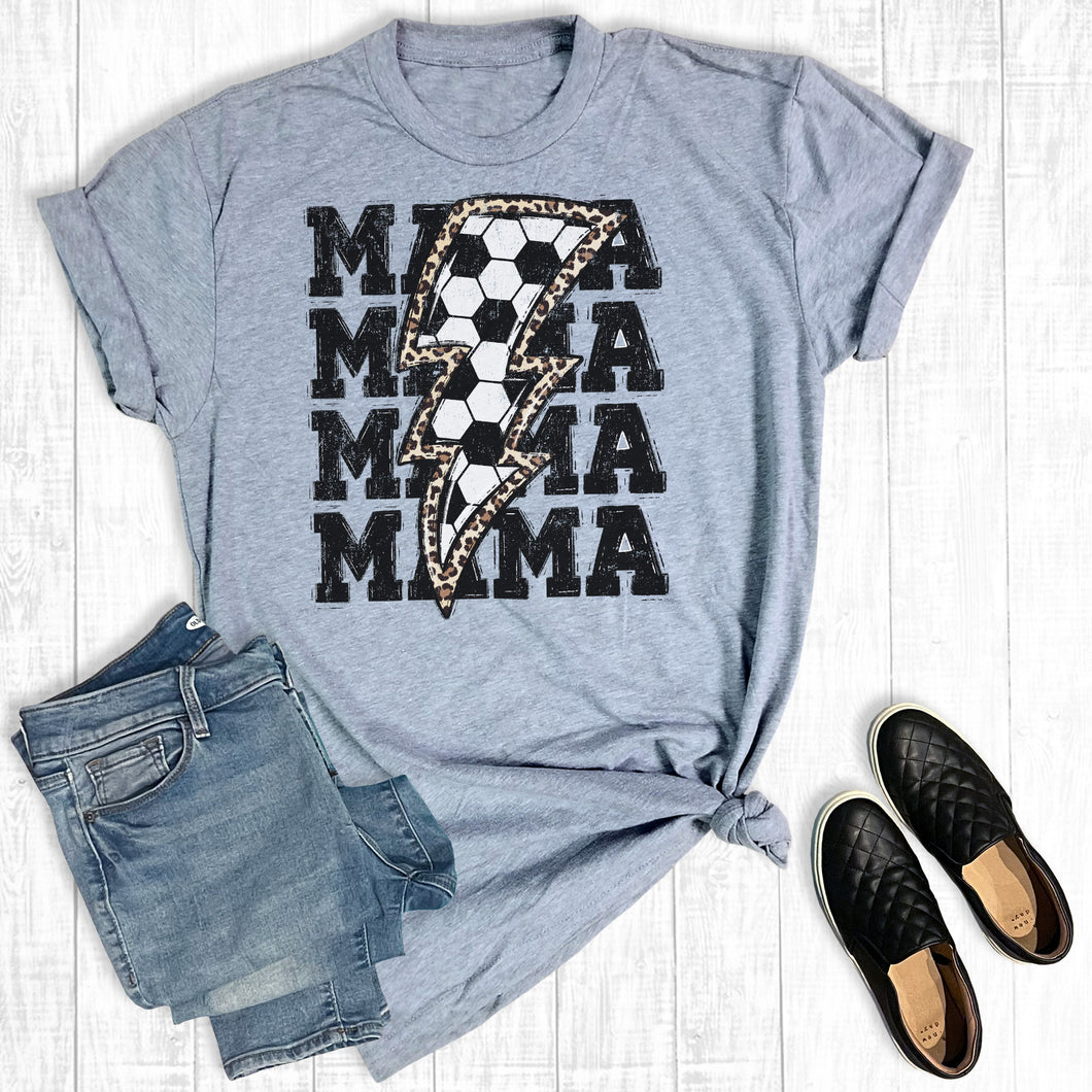 Leopard Bolt Soccer Mama