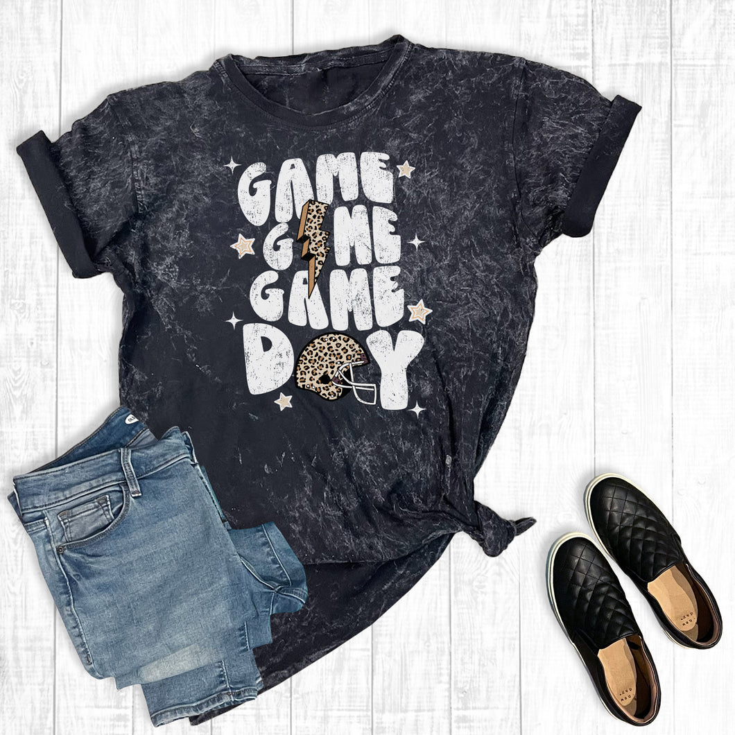 Leopard Football Game Day Stars Mineral Wash